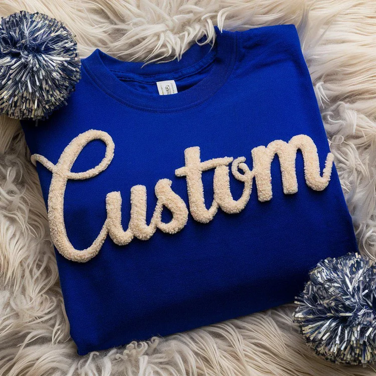 Custom Embroidered Chenelle Yarn Sweatshirt - Mama, Sports Team