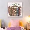 Books Pumpkin Landscape Full 14CT DIY Stamped Cross Stitch Kits 15.75x15.75inch Embroidery Needlepoint Starter Kits Cross Stitch Art and Crafts Kits for Beginners Adults Home Decor