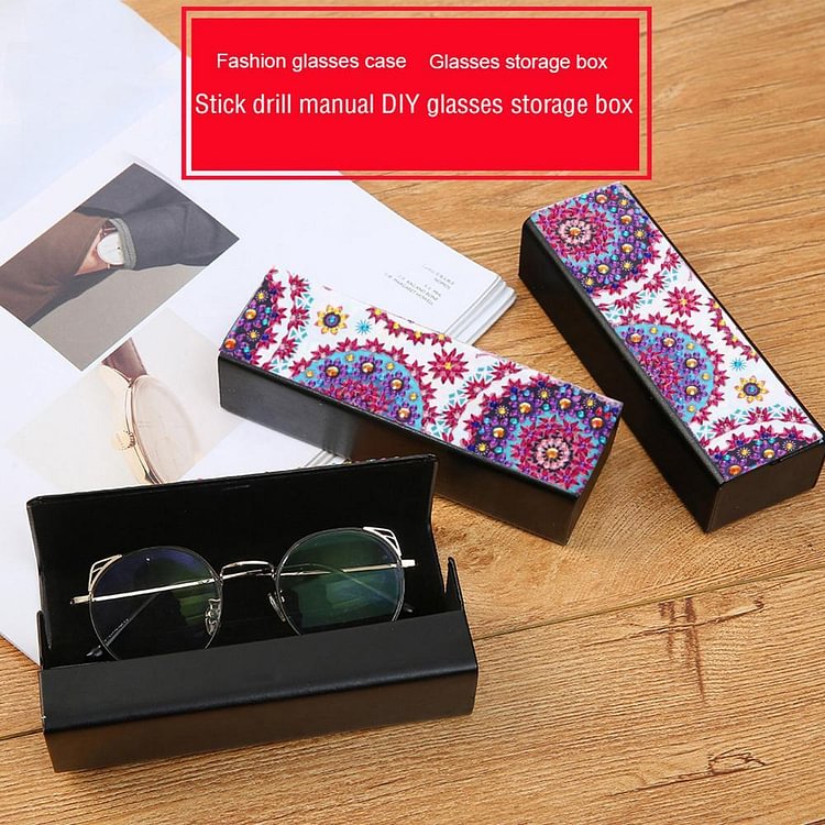 DIY Diamond Painting Eye Glasses Storage Box Travel Travel Lunettes de soleil en cuir Étui de lunettes de soleil en cuir