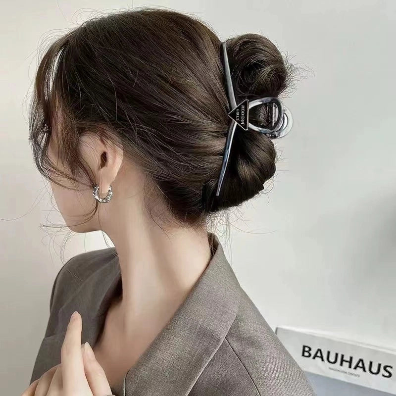 Metal Grab Clip Elegant Bow Hairpin Back Head Large Shark Clip French Pearl Clip Hair Accessories