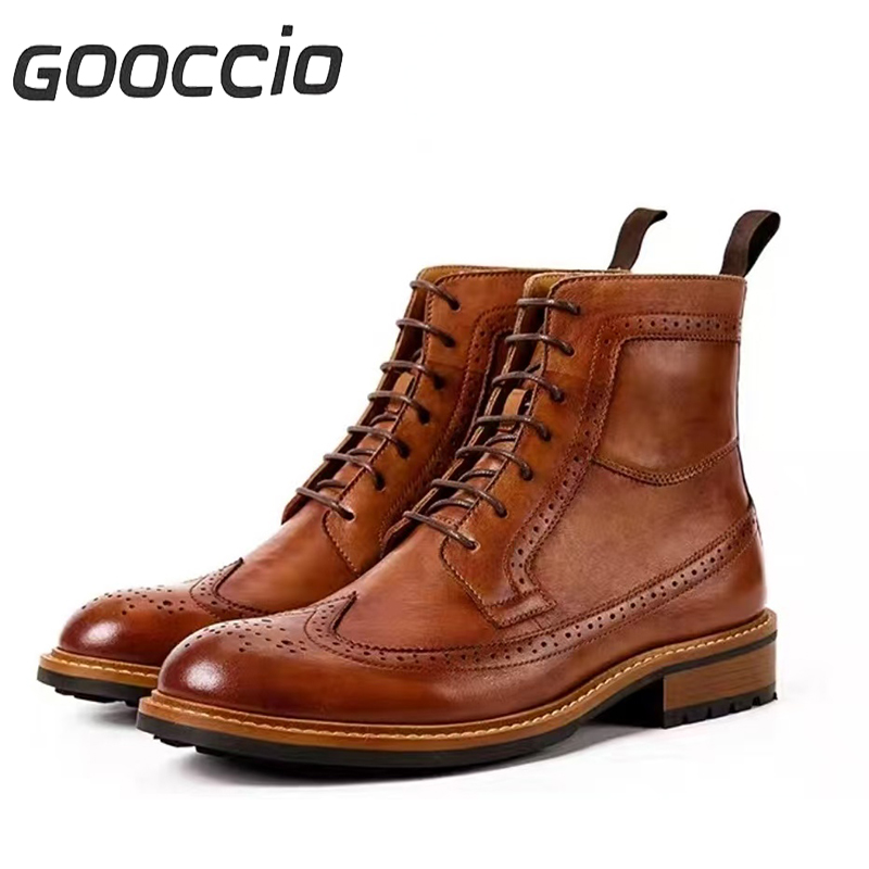 GC180 Cowhide Dress Boots/Martin Boots For Men  GOOCCIO   
