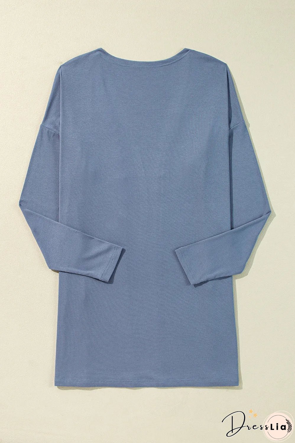 Slit Open Front Long Sleeve Cover Up
