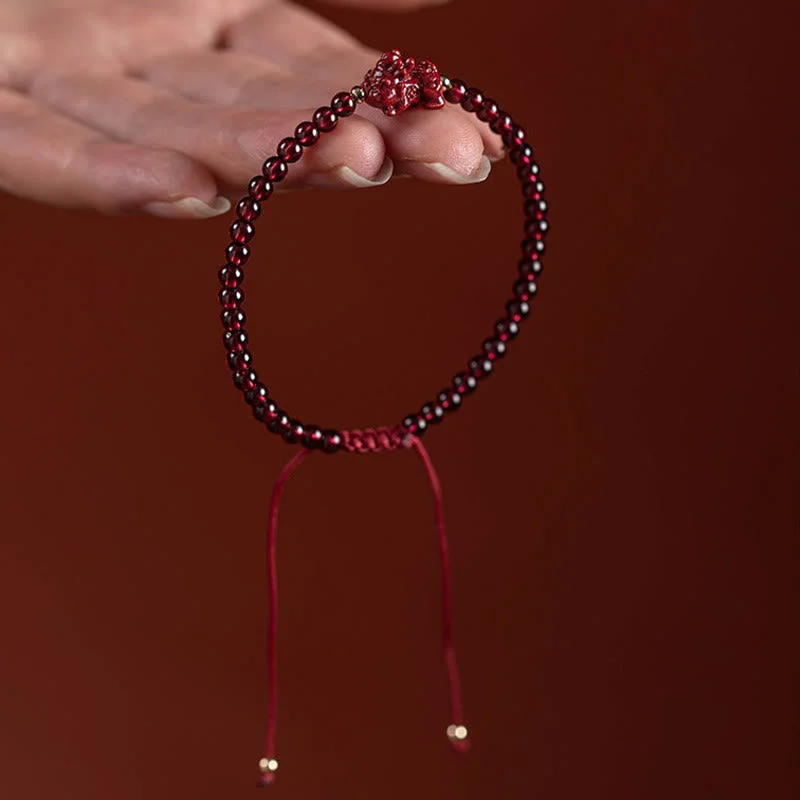 Cinnabar PiXiu Blessing Calm String Bracelet
