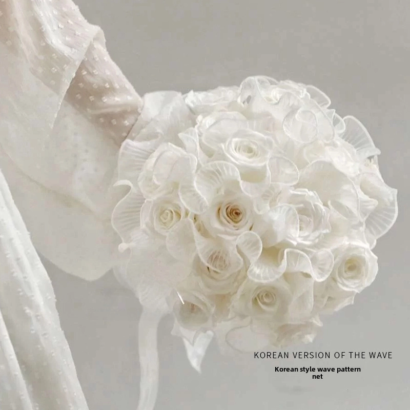 Pearl Spray Yarn Flower Packaging Bag Flower Yarn Bouquet Material Rose Mesh Flower Shop Material Wave Yarn3