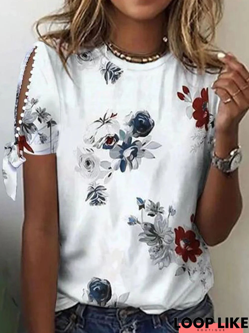 Crew Neck Regular Fit Floral T-Shirt