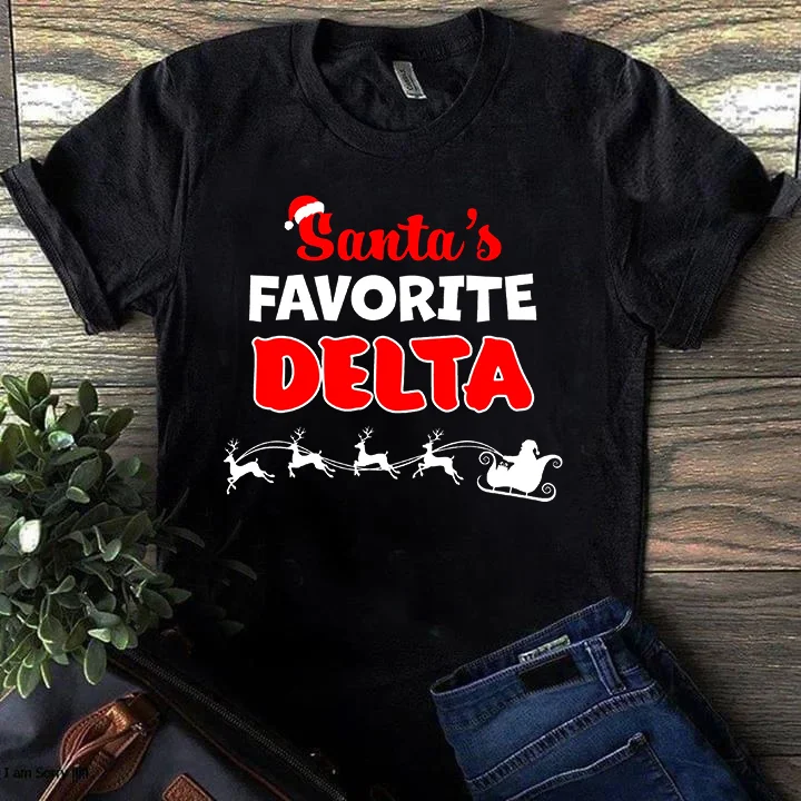Santa's FAVORITE DELTA Long Sleeve Round Neck Comfortable Sweater