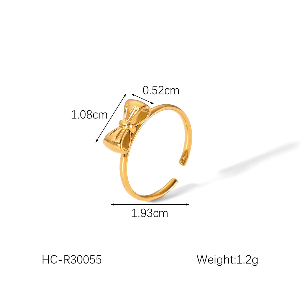 Open Ring IG Style Textured Pearl Bowknot Geometric Stainless Steel Zircon Inlay Rings