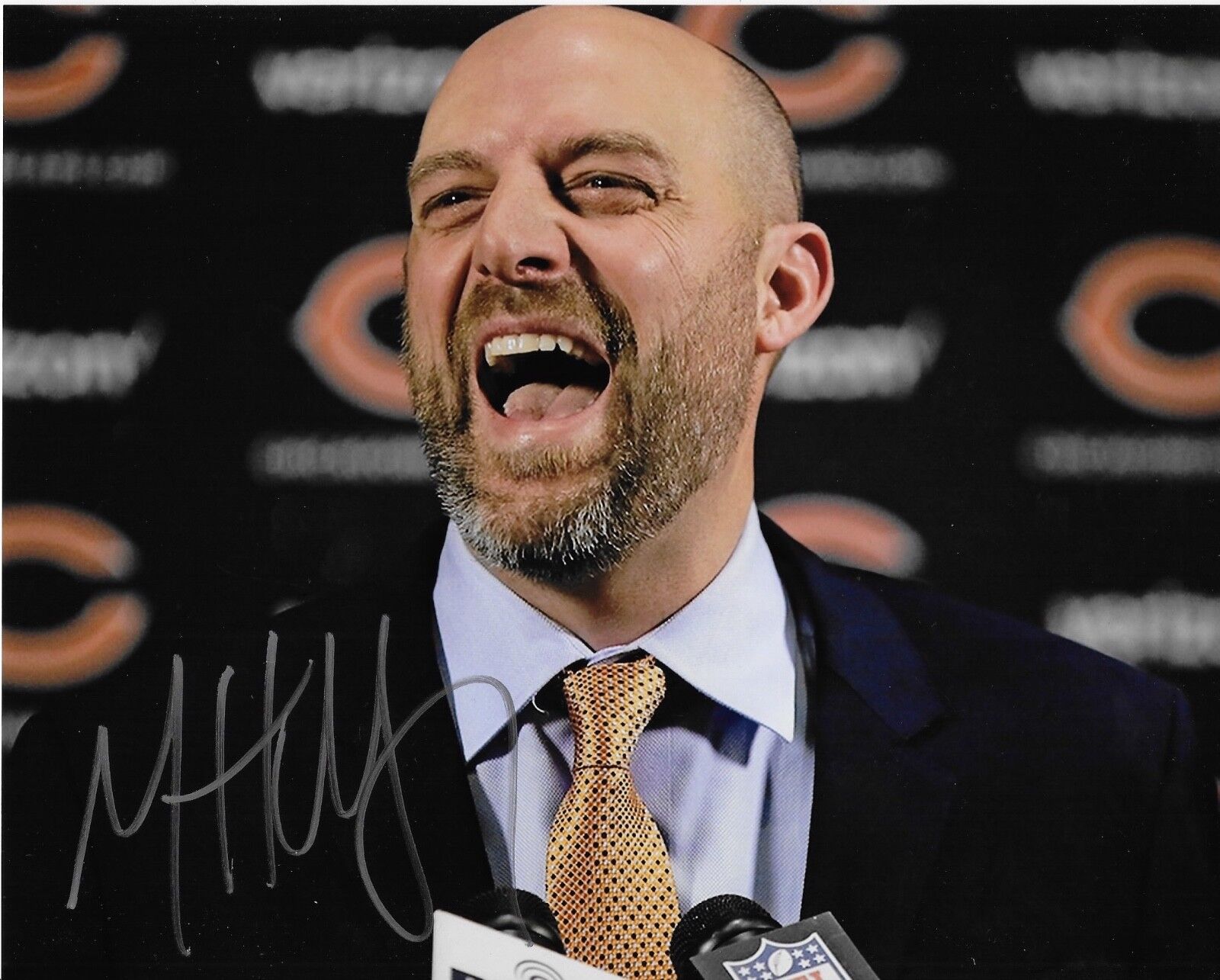 MATT NAGY 'CHICAGO BEARS' 2018 HEAD COACH SIGNED 8X10 PICTURE *COA *PROOF 1