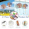 2pcs DIY Diamond Painting Life Tree Wind Chimes Crystal Window Suncatcher Craft Set Birthday Gifts Home Garden Decor