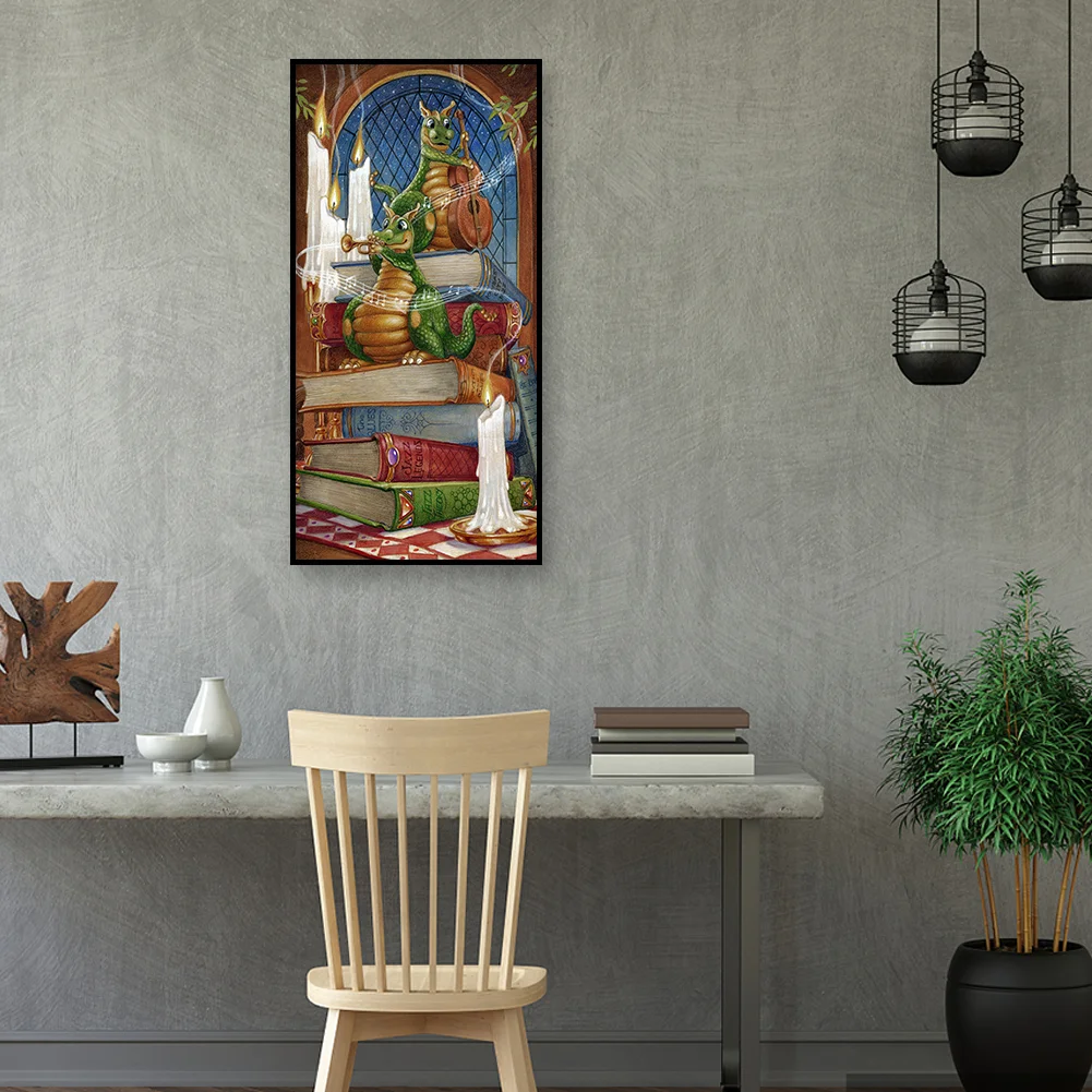 Diamond Painting - Full Round Drill - Cartoon Dinosaur(40*80cm)