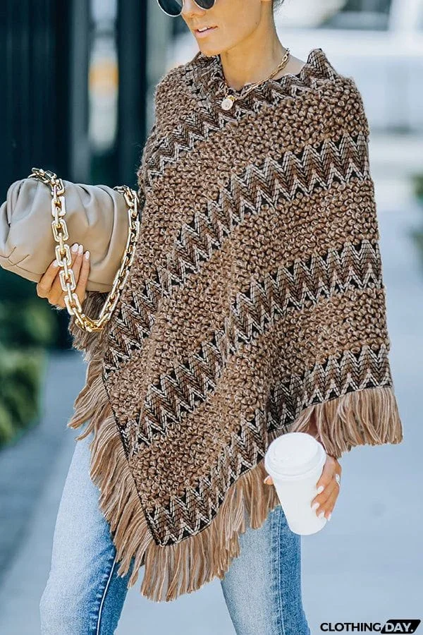 In Your Eyes Ethnic Knit Poncho