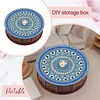 5D DIY Diamond Painting Handmade Wood Storage Box Crystal Storage Case (Flowers)