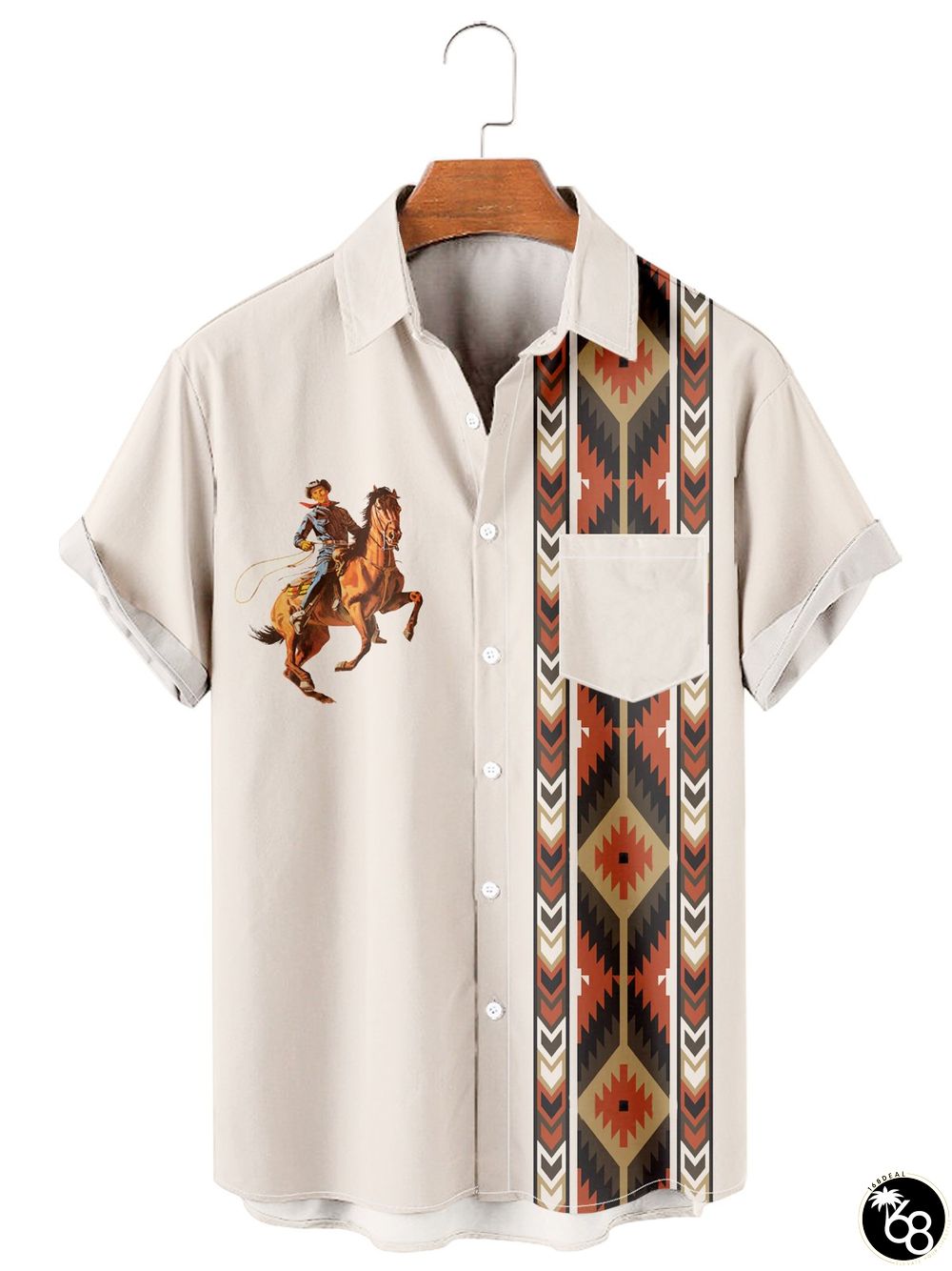 Simple Casual Western Denim Stitching Loose Shirt | 168DEAL