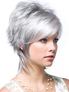 SHORT STRAIGHT SILVER GREY HAIR WIG