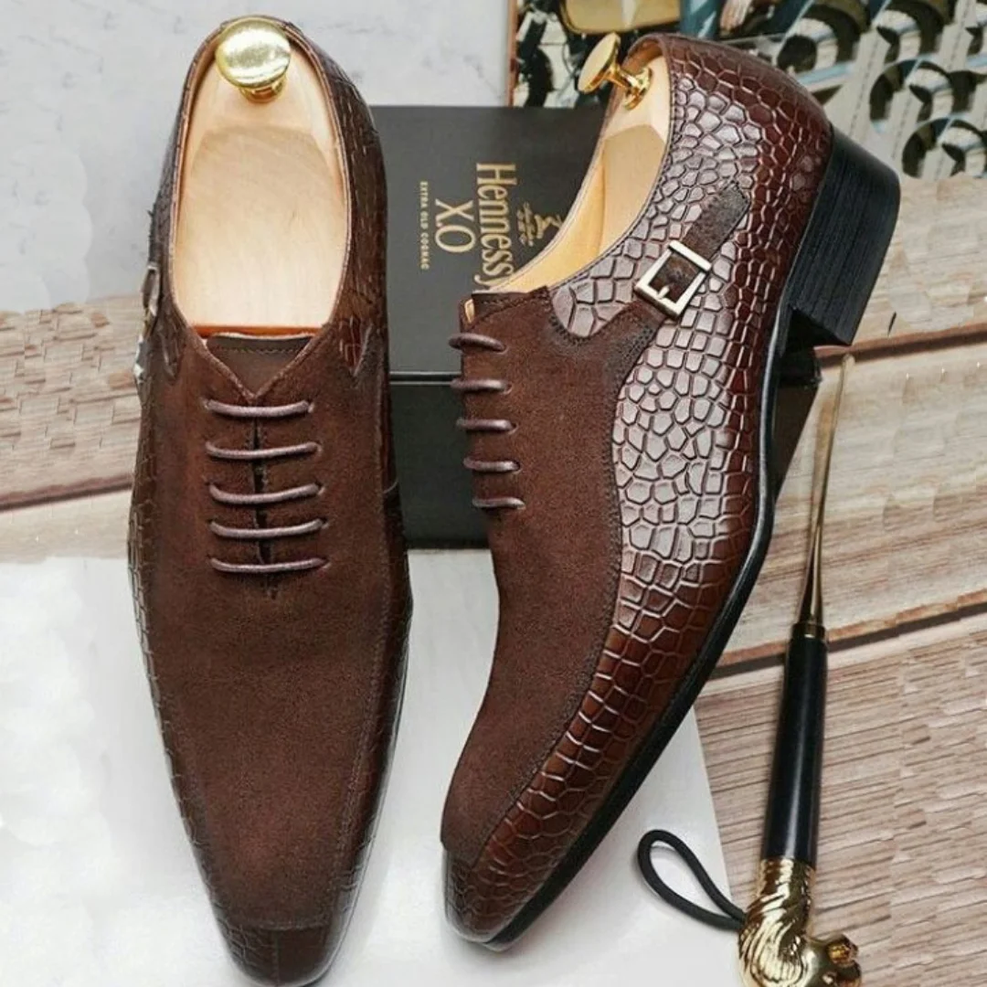 Personalized business formal men's leather shoes suit men's shoes square toe lace-up handmade shoes