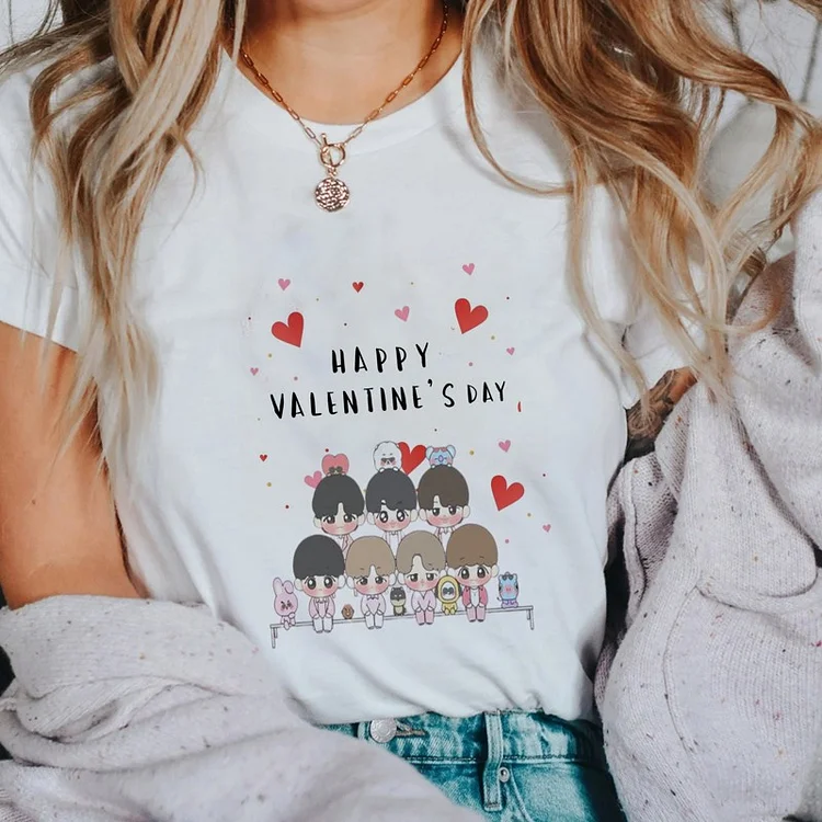BTS BT21 Happy Valentine’s Day Heart T-shirt