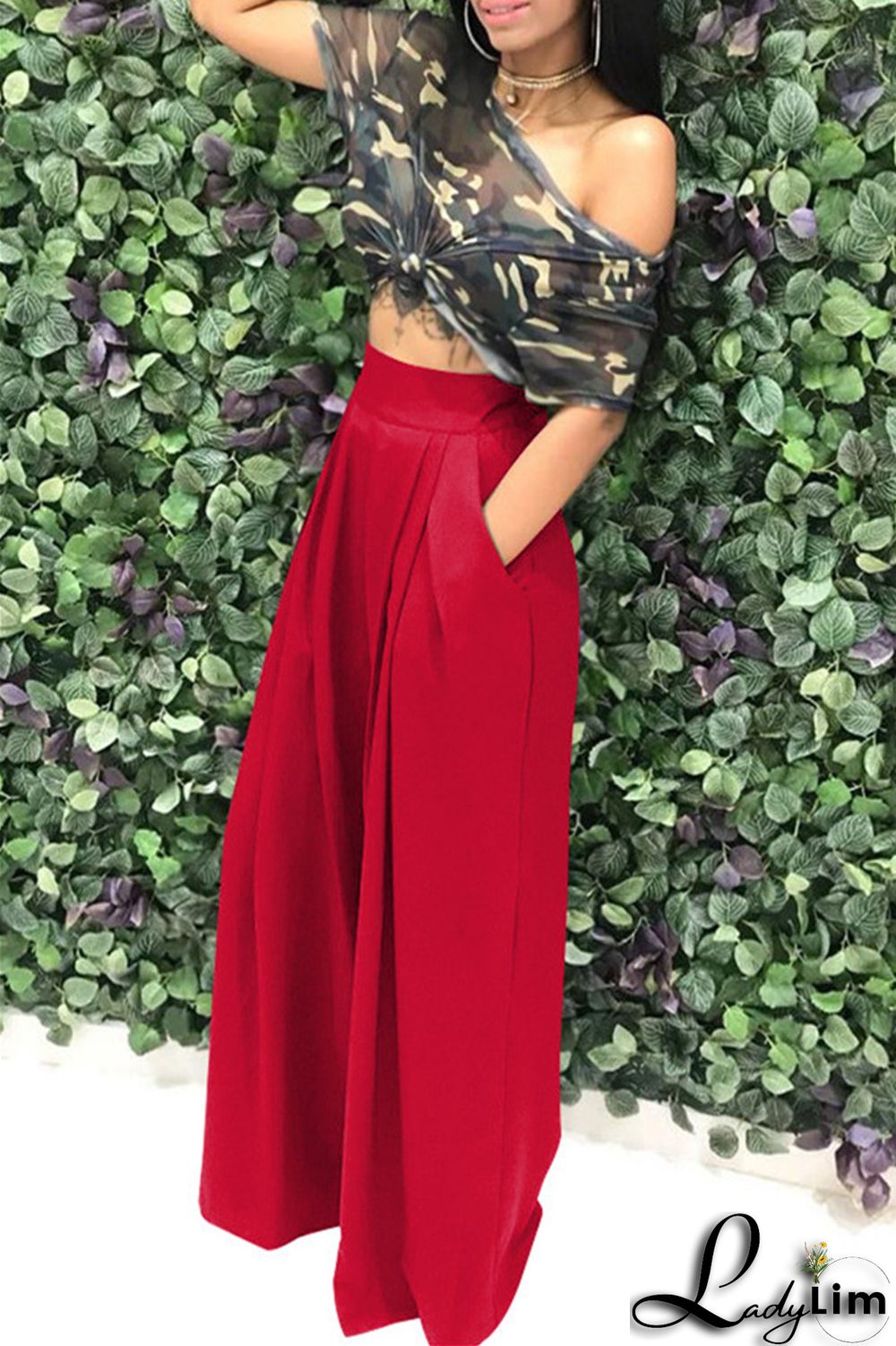 Coffee Fashion Casual Solid Patchwork Regular High Waist Conventional Solid Color Bottoms