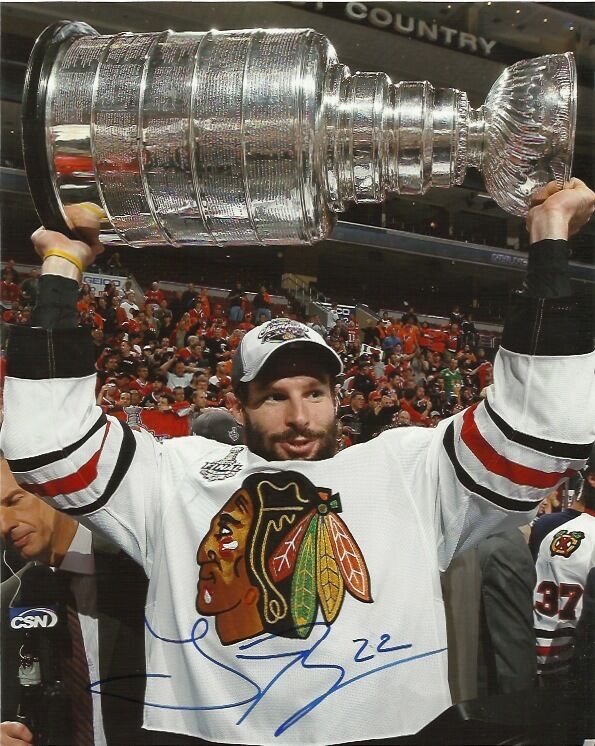 Chicago Blackhawks Troy Brouwer Stanley Cup Signed Autographed 8x10 Photo Poster painting COA D