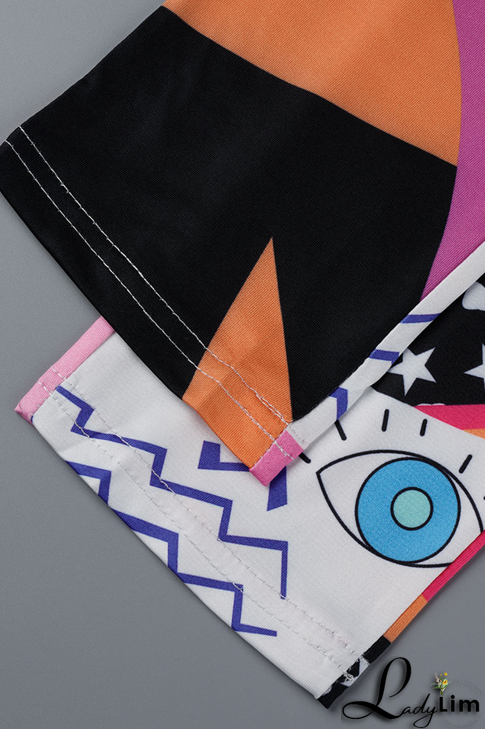 White Sexy Print Patchwork V Neck Sleeveless Two Pieces