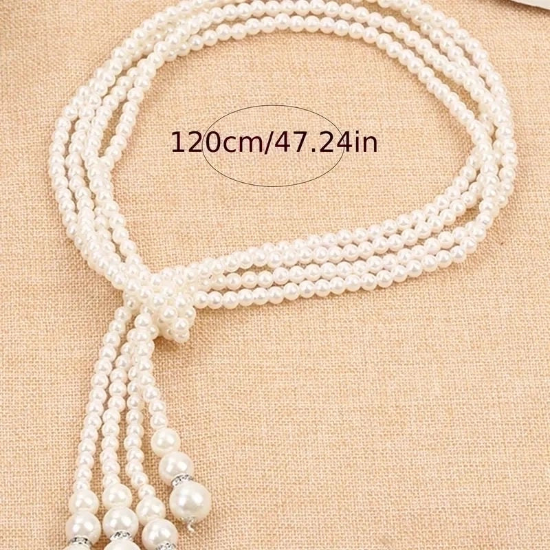 Elegant Pearl Synthetic Resin Sweater Chain2