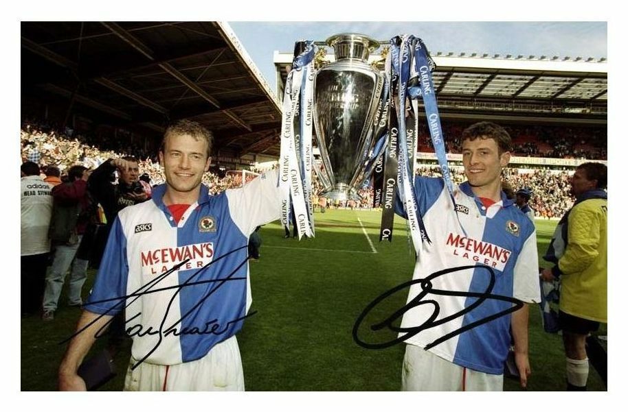 CHRIS SUTTON & ALAN SHEARER - BLACKBURN ROVERS AUTOGRAPH SIGNED Photo Poster painting POSTER