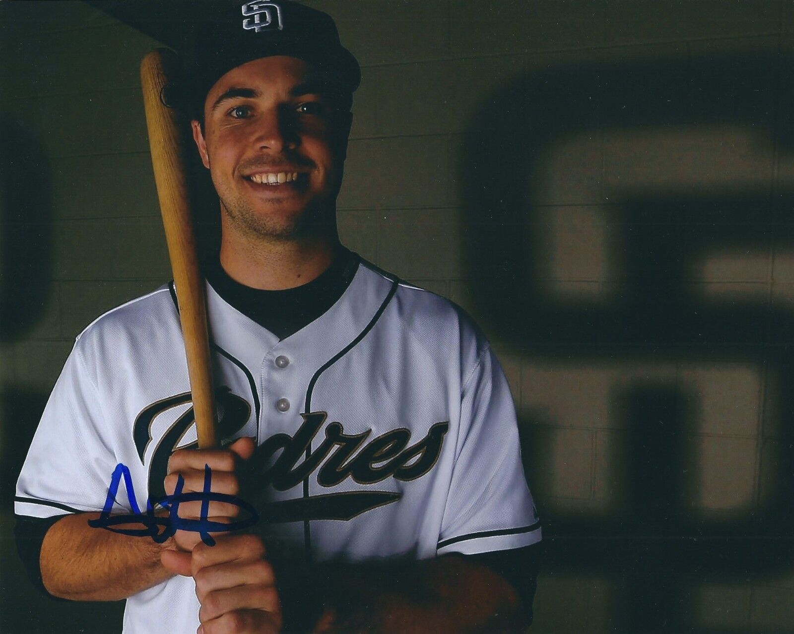 Signed 8x10 AUSTIN HEDGES San Diego Padres Autographed Photo Poster painting - COA