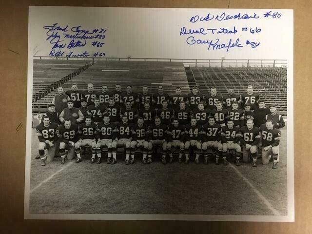 Autographed 1956 Green Bay Packers 8x10 Photo Poster painting(7 signatures)Fred Cone,Tom Bettis,