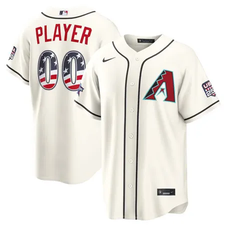 Youth Arizona Diamondbacks Nike Cream 2026 All-Star Edition Stars & Stripes Stadium Custom Jersey