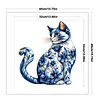 Blue Porcelain Cat - 11CT Stamped Cross Stitch 40*40cm tapestrymarket