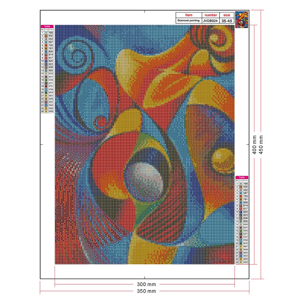 Colorful Abstract - Full Round Diamond Painting(45x35cm)