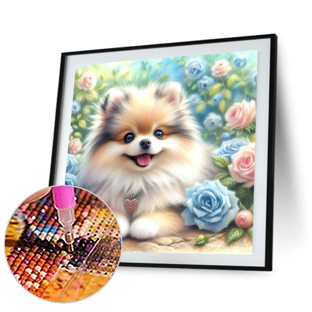 Diamond Painting - Full Round Drill - Rose Pomeranian(Canvas|30*30cm)