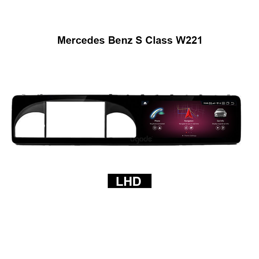 For Mercedes Benz S Class W221 Long Android screen extending to the dashboard