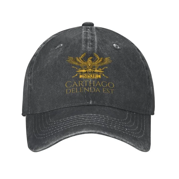 Cotton Ancient Classical Roman History Carthago Delenda Est Latin Quote Baseball Cap Imperial Golden Eagle Dad Hat Streetwear