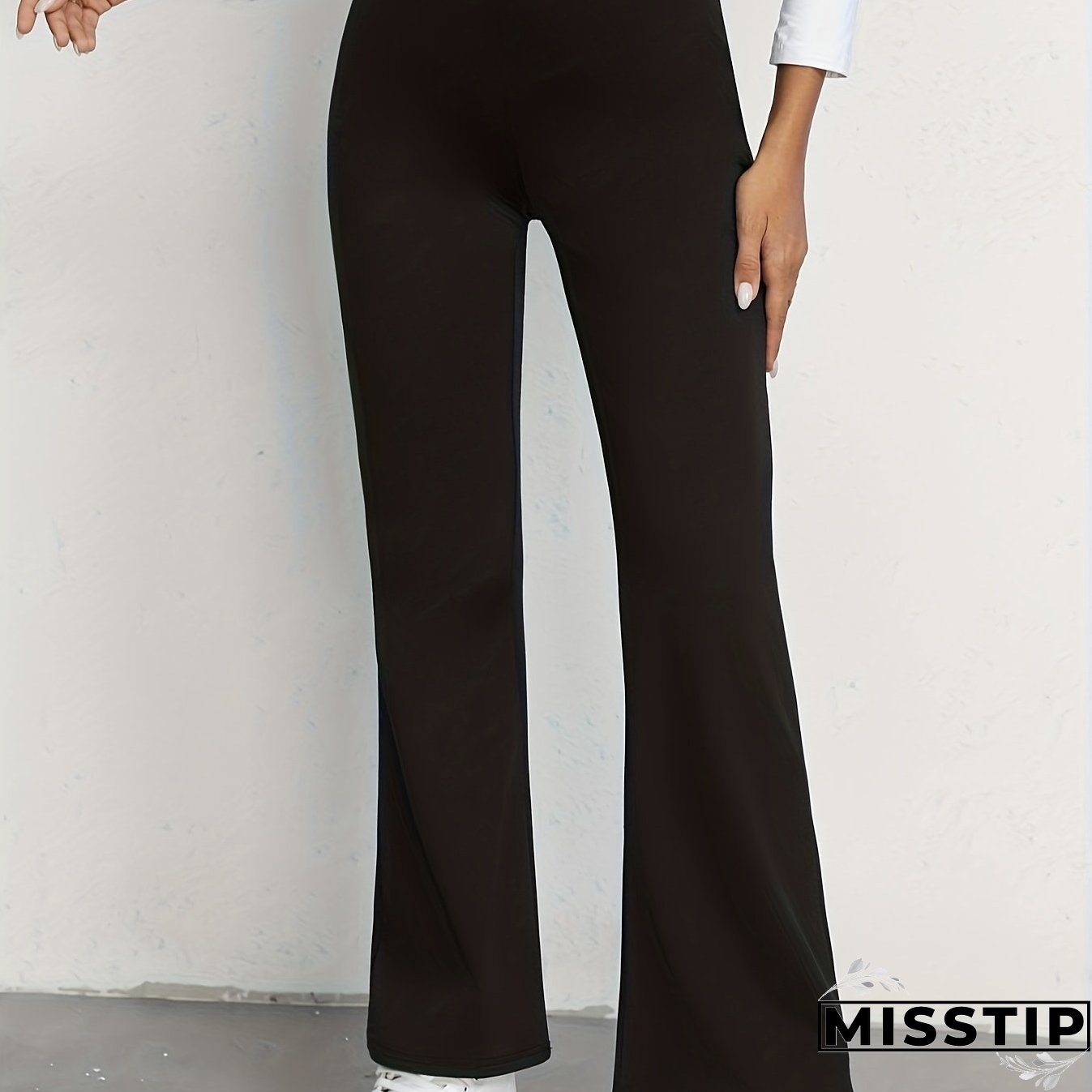 Women's Casual Pant High Waisted Flare Pant Workout Solid Pant