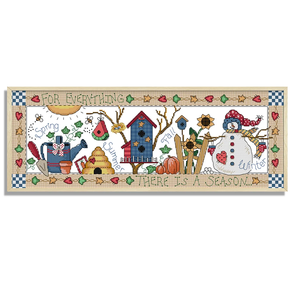 14ct Stamped Cross Stitch - Snowman(54*22cm)