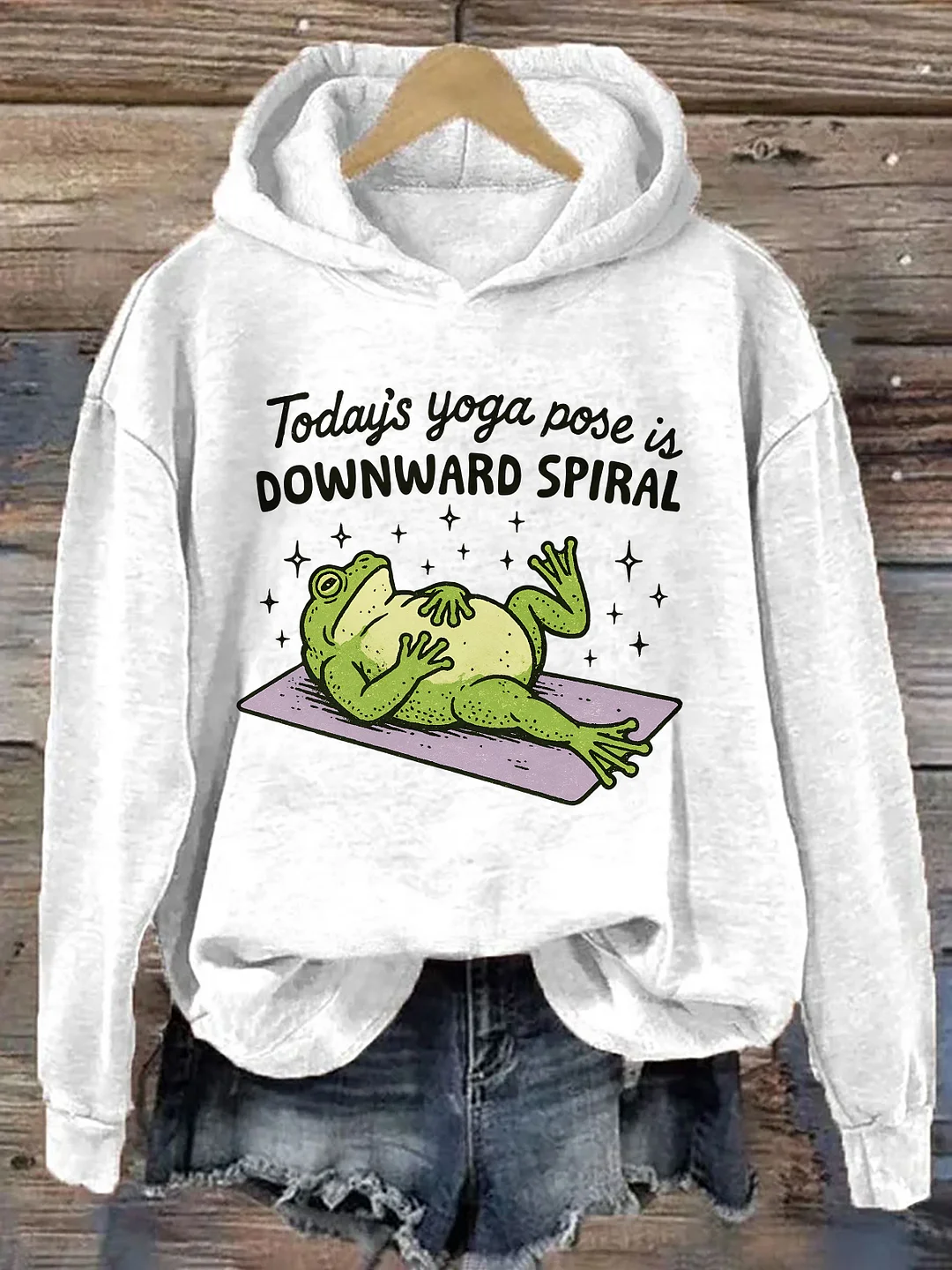 Today&rsquo;s Yoga Pose Is Downward Spiral Frog Hoodie