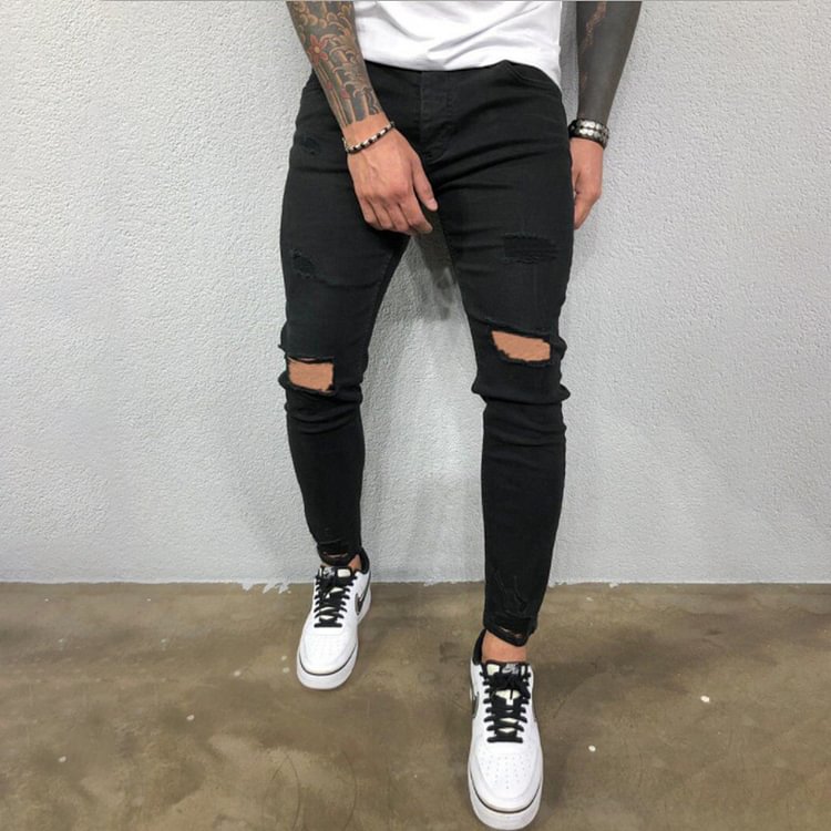 Slim Fit Multi Ripped Jeans