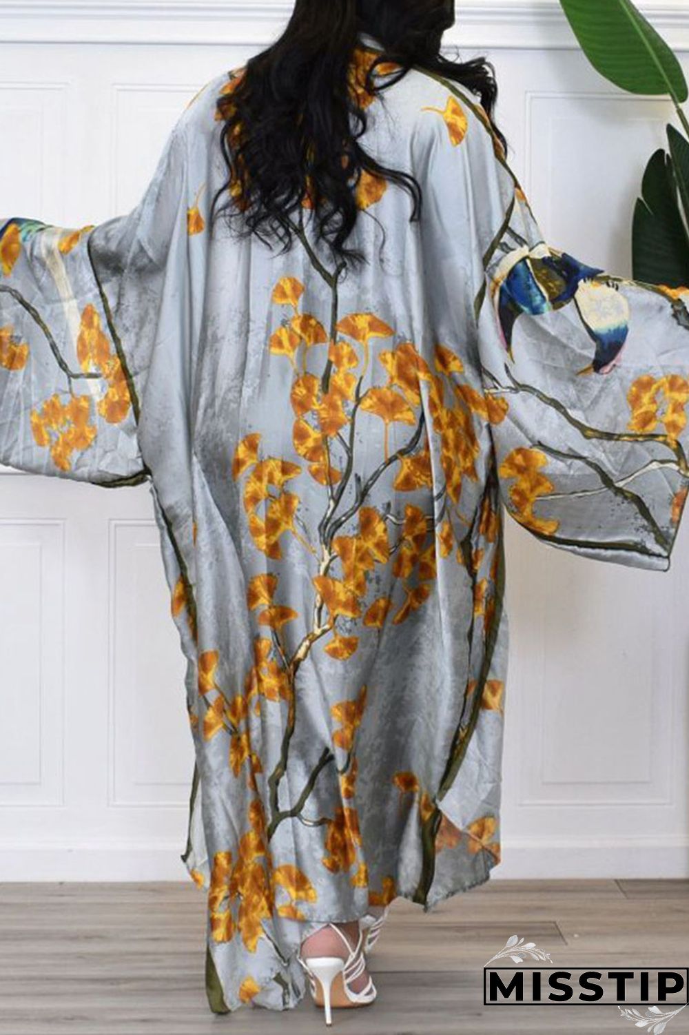 Red Fashion Casual Print Patchwork Outerwear(Without Belt)