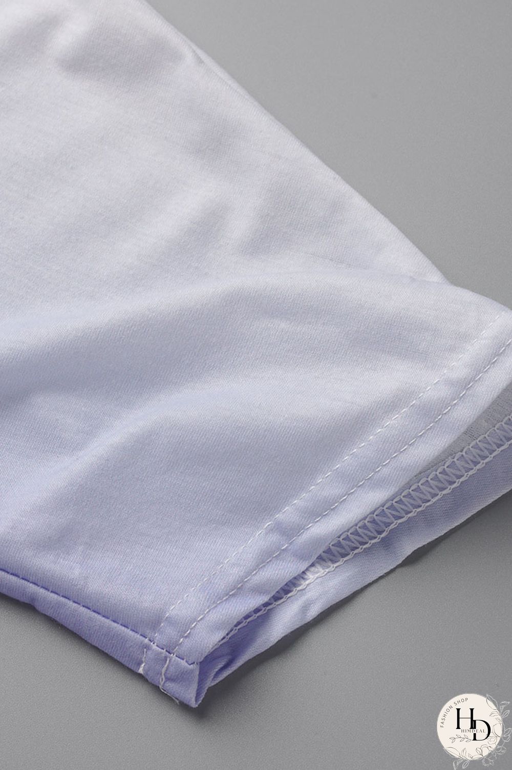 Blue Casual Gradual Change Print Patchwork Slit V Neck Half Sleeve Two Pieces