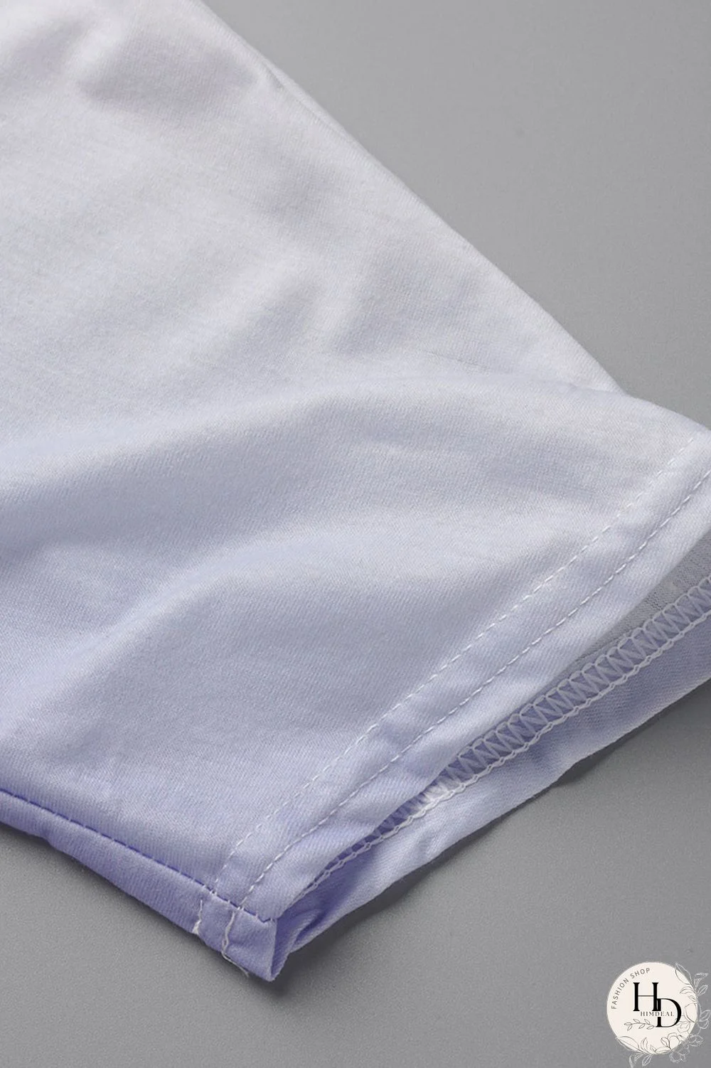 Blue Casual Gradual Change Print Patchwork Slit V Neck Half Sleeve Two Pieces