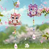2Pcs 5D DIY Diamond Painting Sun Catcher Crystal Painting Ornaments (Owl)