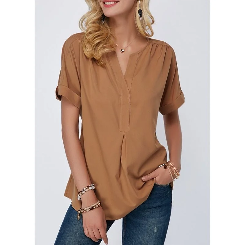 Women's Thin Chiffon Solid Color Shirt