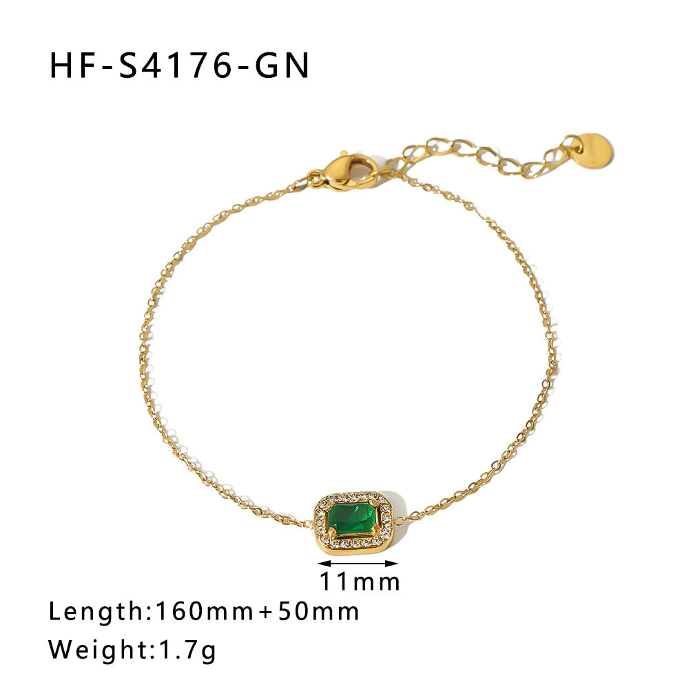 Women IG Style Circle Heart Six-Pointed Star Heart Geometric Stainless Steel Electroplating Bracelets