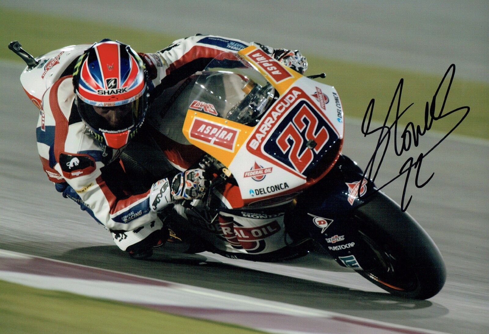 Sam LOWES SIGNED British MOTO2 HONDA Rider Autograph 12x8 Photo Poster painting AFTAL COA