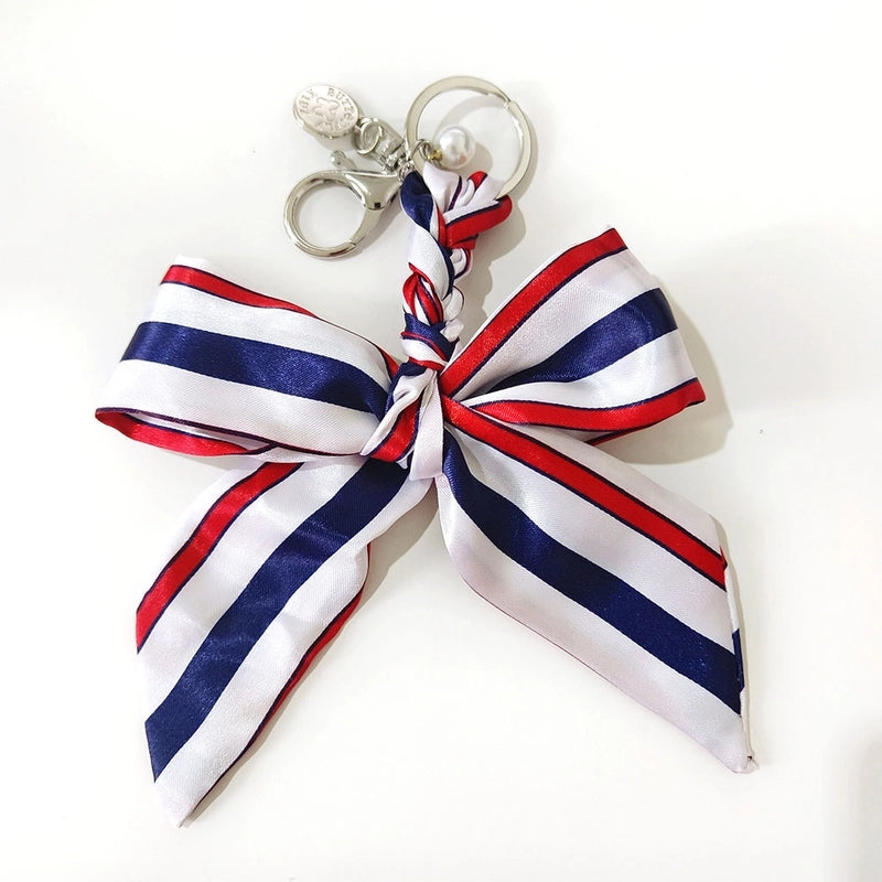 Sweet Minimalist Bow Knot Cloth Metal Unisex Bag Pendant Keychain