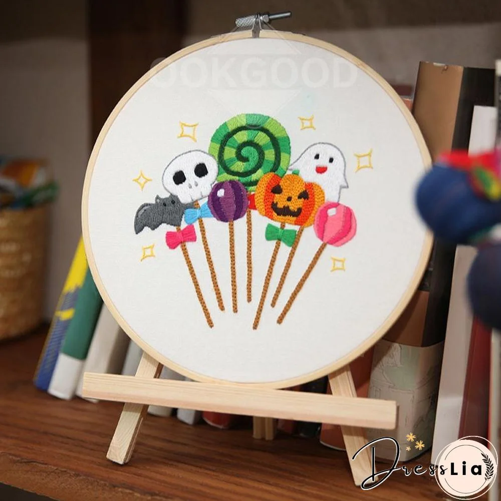 Halloween DIY Embroidery Kit For Home Decor Gift