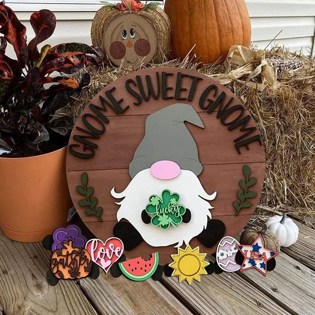 🎉 Last Day 49% OFF 🎉-Cute 3D Seasonal Interchangeable Gnome Door Hanger