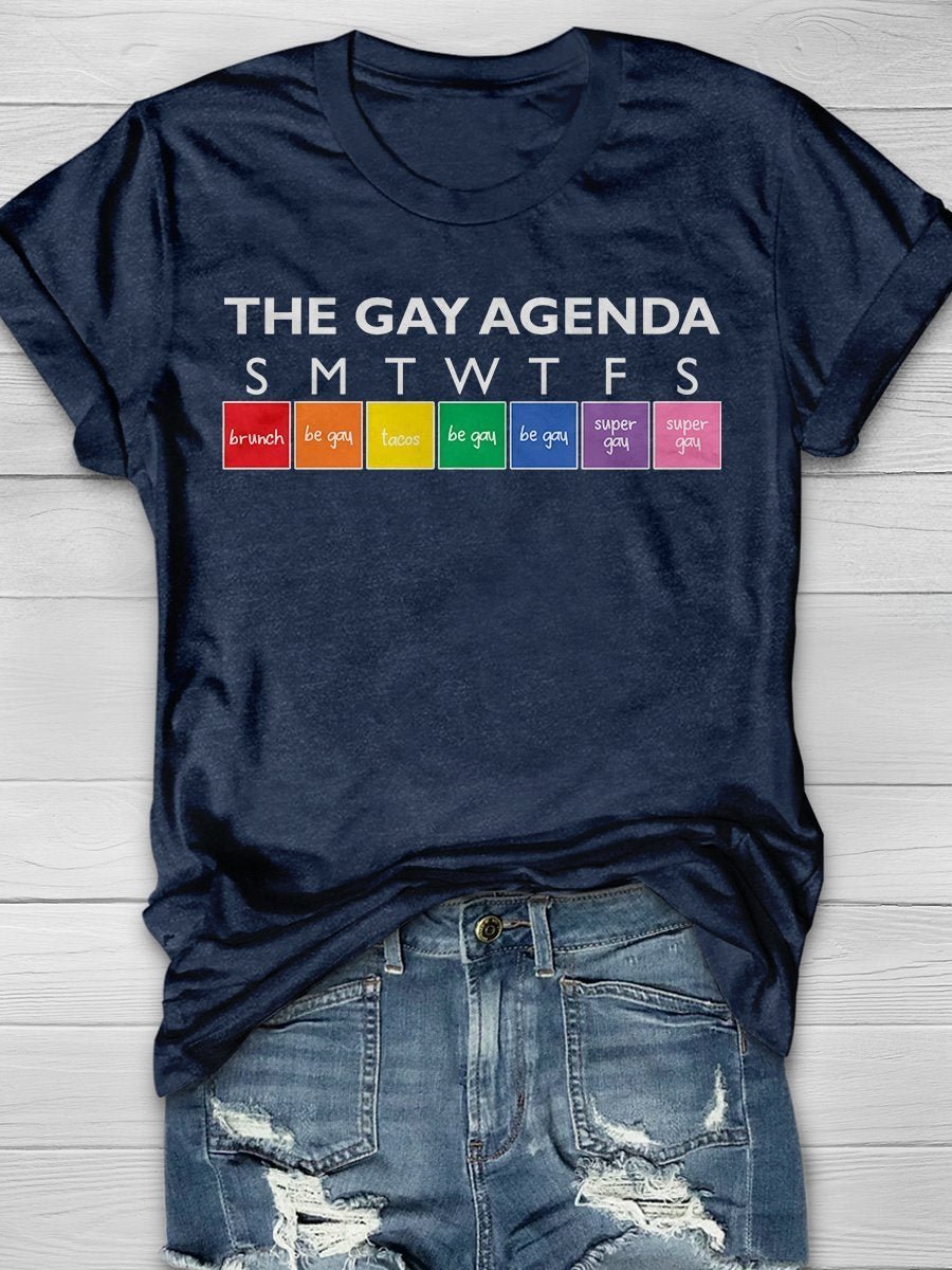The Gay Agenda Print Short Sleeve T-shirt