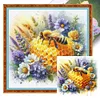 Bees And Flowers-11CT Stamped Cross Stitch 40*40cm/15.75*15.75in tapestrymarket
