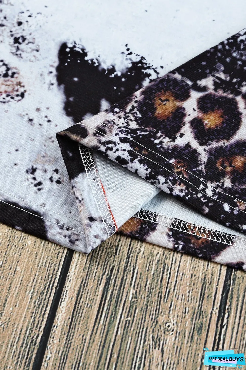 Mix Animal Print Bleached T Shirt